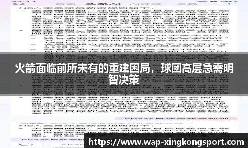 火箭面临前所未有的重建困局，球团高层急需明智决策